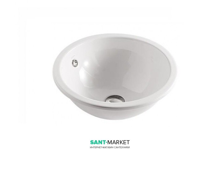 Раковина для ванной Galassia Lene врезная круглая без отверстия для смесителя с переливом белый 6023