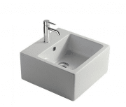 Раковина для ванної Galassia Plus Design підвісна з отвором для змішувача з переливом білий 6034М