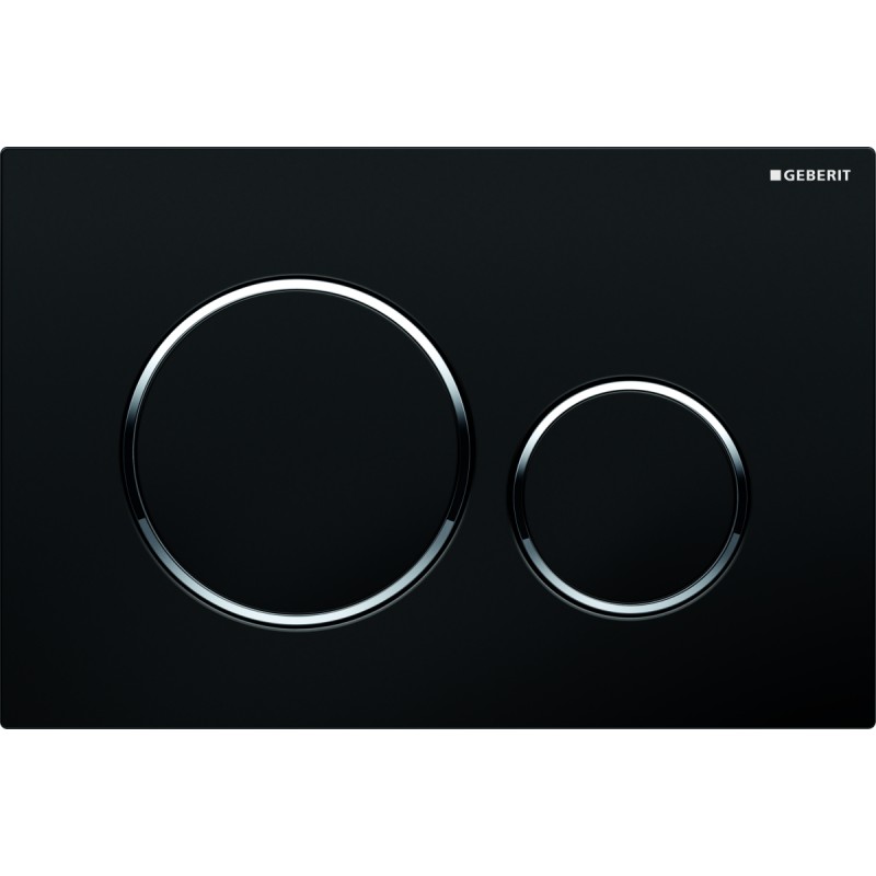 Смывная клавиша Geberit Sigma20 24.6х16.4х1.3 черный/глянцевый хром/черный 115.882.KM.1