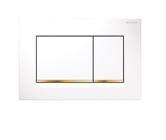 Смывная клавиша Geberit Sigma30 24.6х16.4х1.2 белый/позолота/белый 115.883.KK.1