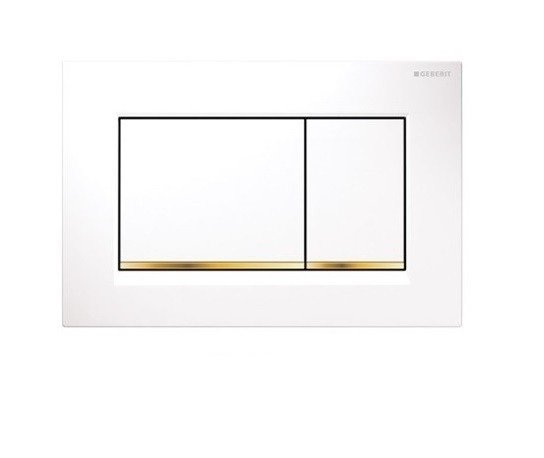 Смывная клавиша Geberit Sigma30 24.6х16.4х1.2 белый/позолота/белый 115.883.KK.1