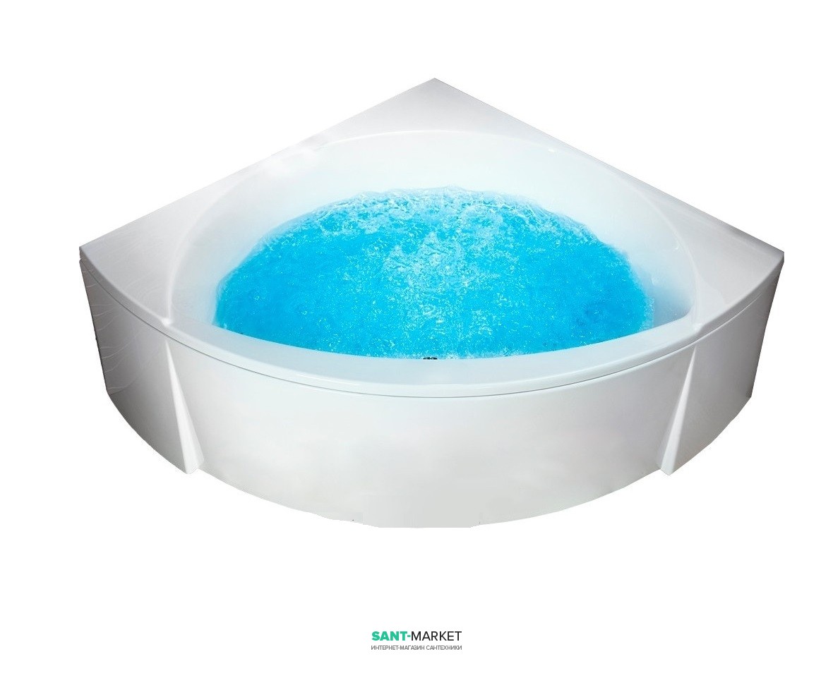 Ванна с гидро и аэромассажем акриловая угловая Kolo Magnum 155х155 белая 001106