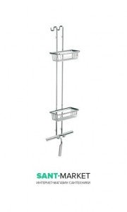 Система подвесных полочек Emco 20х94.6 с щеткой для очистки стекла фиксируется на дверь 3566 001 06