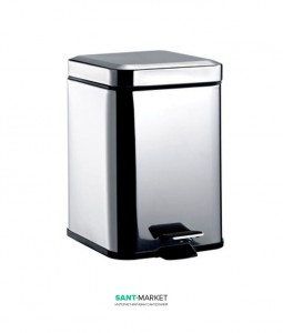 Ведро для мусора Emco System 2 30х23.6х23 с крышкой хром 3553 000 05