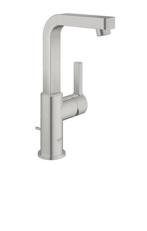 Смеситель для раковины однорычажный с донным клапаном Grohe коллекция Lineare суперсталь 23296DC1