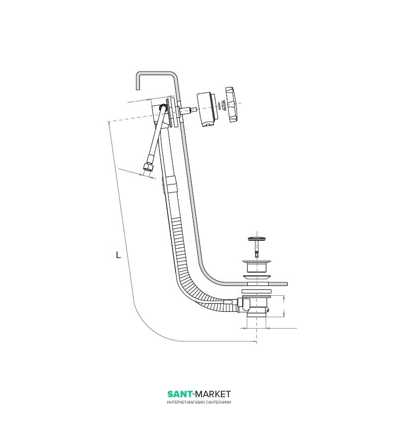 Сливная колонна для ванны Hafro хром 0SCA1N0
