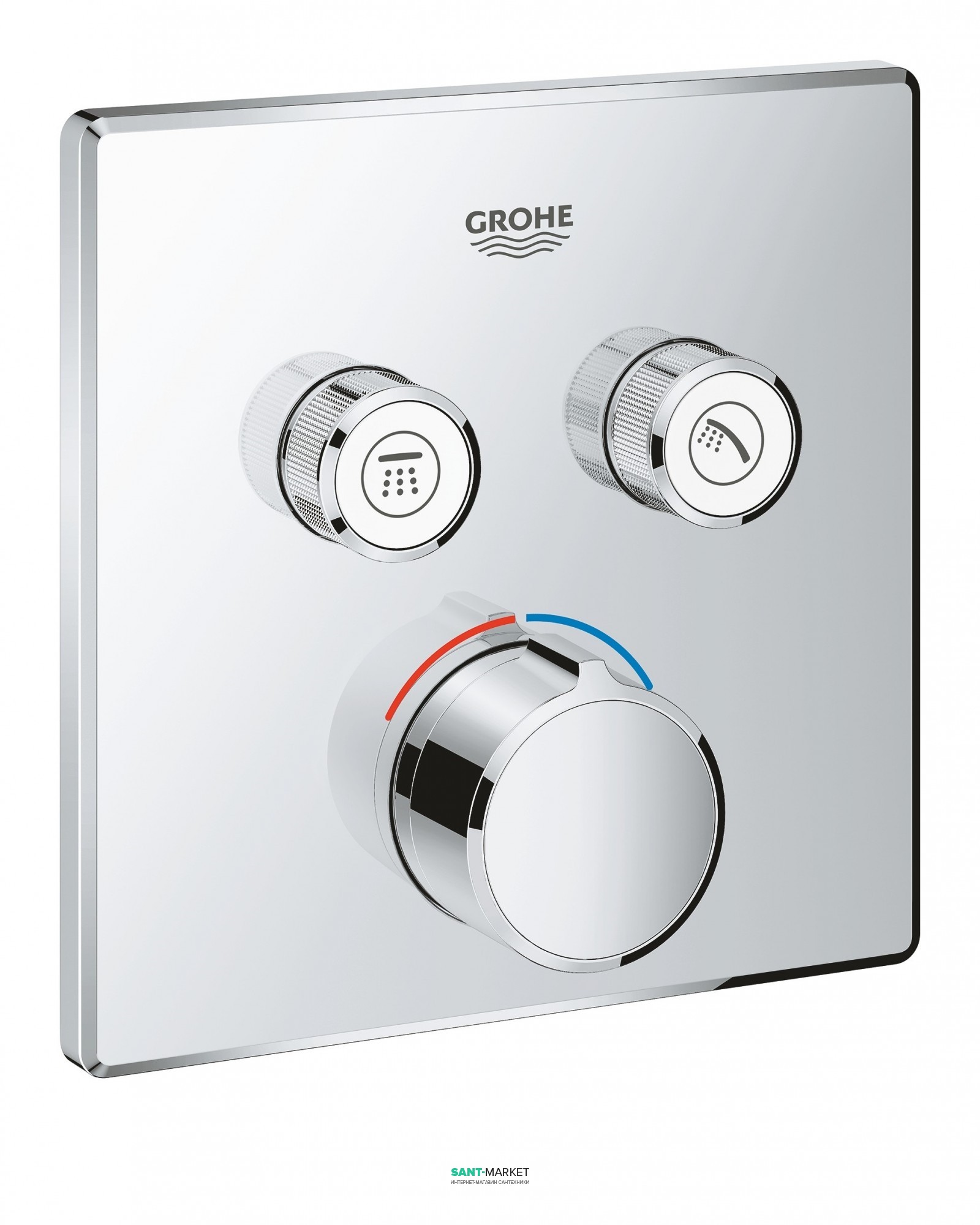 Внешняя панель смесителя Grohe SmartControl на 2 выхода хром 29148000
