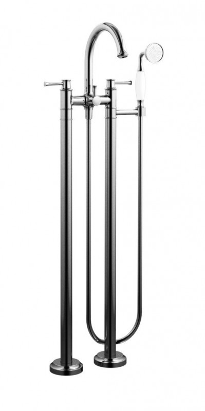 Змішувач двохвентильний на підлогу (окремо) з душем Imprese Podzimu Ledove хром ZMK01170106