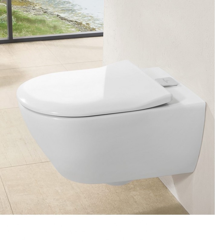 Унітаз підвісний Villeroy & Boch Subway 2.0 ViFresh з відкритим змивним краєм + Сидіння SoftClosing 5614A101 + 9M78S101
