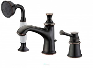 Змішувач одинважільний на борт ванни з душем Imprese Podzimu Zrala бронза ZMK02170805