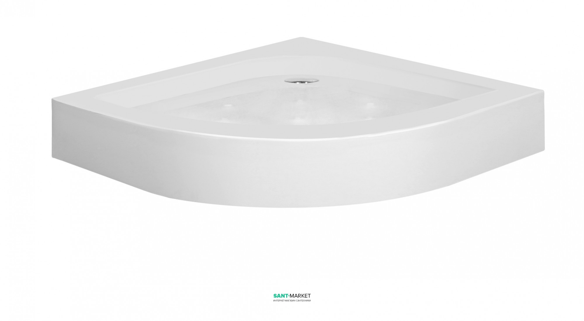 Душовий піддон акриловий чверть кола Eger Tokai 90х90х15 білий 599-07 / 2-15