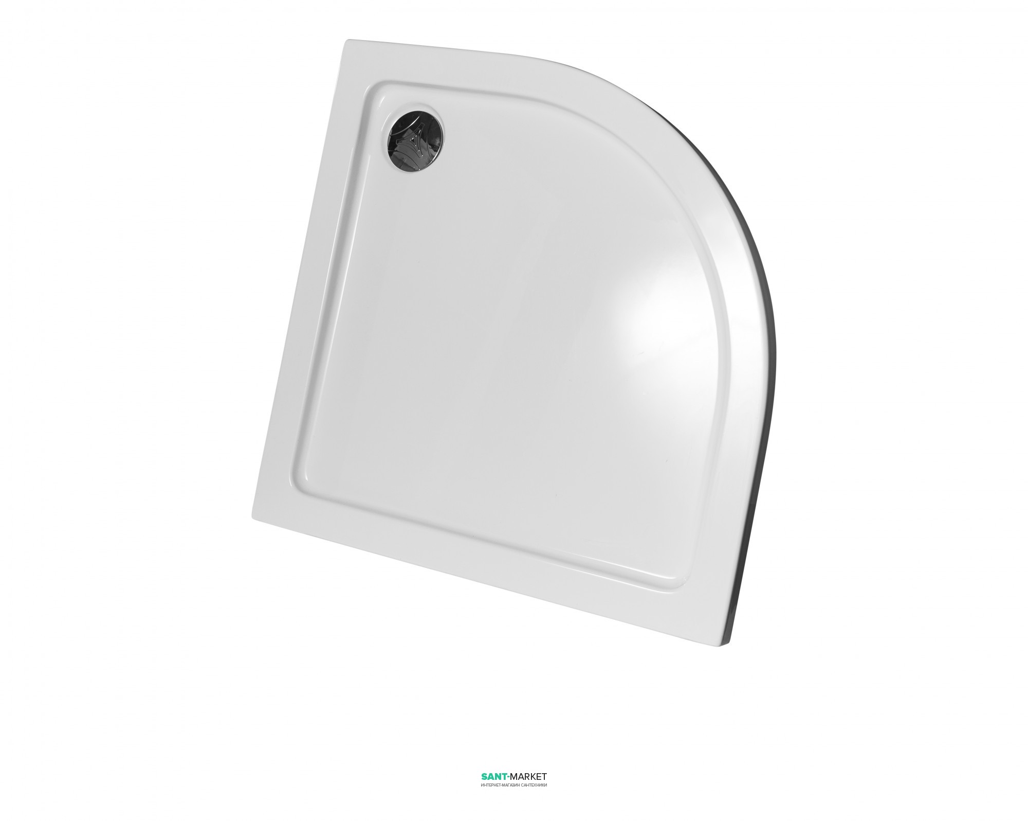 Душевой поддон акриловый четверть круга Eger Tokai 90х90х5 самонесущий белый 599-07/2-5