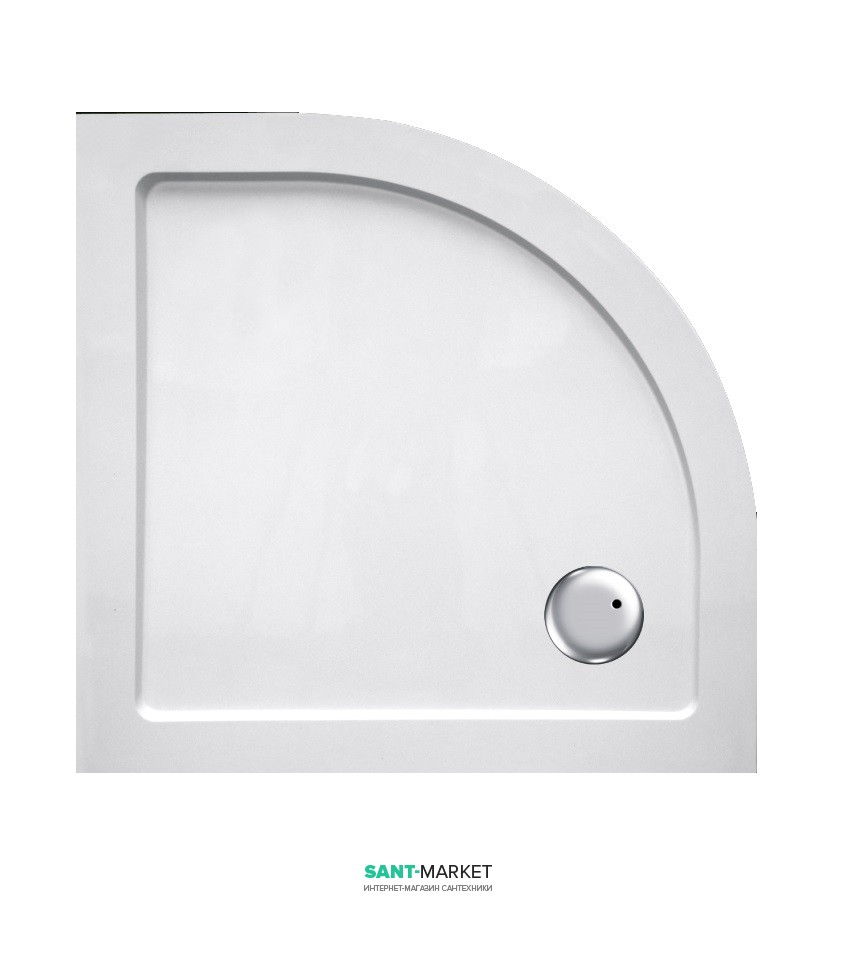 Душевой поддон четверть круга Eger 80х80х3.5 белый 599-8080R