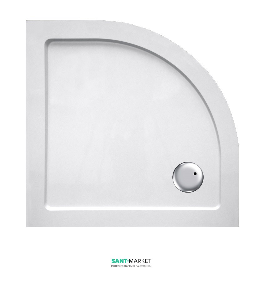 Душовий піддон чверть кола Eger 90х90х3.5 білий 599-9090R