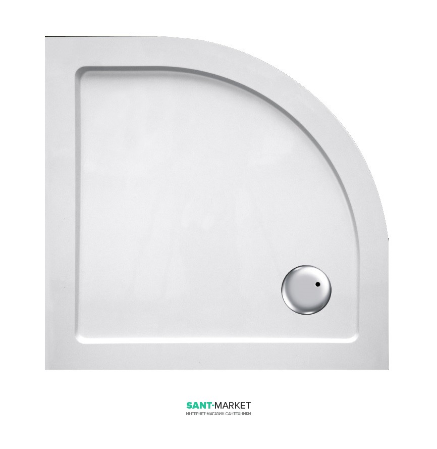 Душевой поддон четверть круга Eger 100х100х3.5 белый 599-1010R