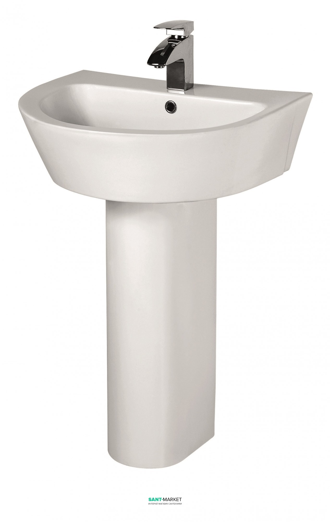 Раковина для ванной на пьедестал с пьедесталом Volle коллекция Nemo белая 13-17-023