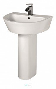 Раковина для ванної на п'єдестал з п'єдесталом Volle колекція Nemo біла 13-17-023