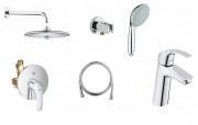 Комплект смесителей Grohe Eurosmart 7в1 хром 25183005