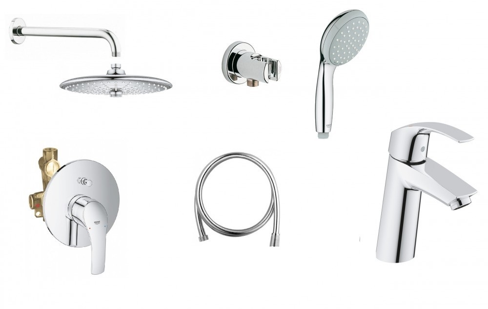 Комплект смесителей Grohe Eurosmart 7в1 хром 25183005