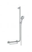 Душевой гарнитур со штангой правосторонний Hansgrohe коллекция Raindance Select S 3jet 120 мм хром/белый 26326400