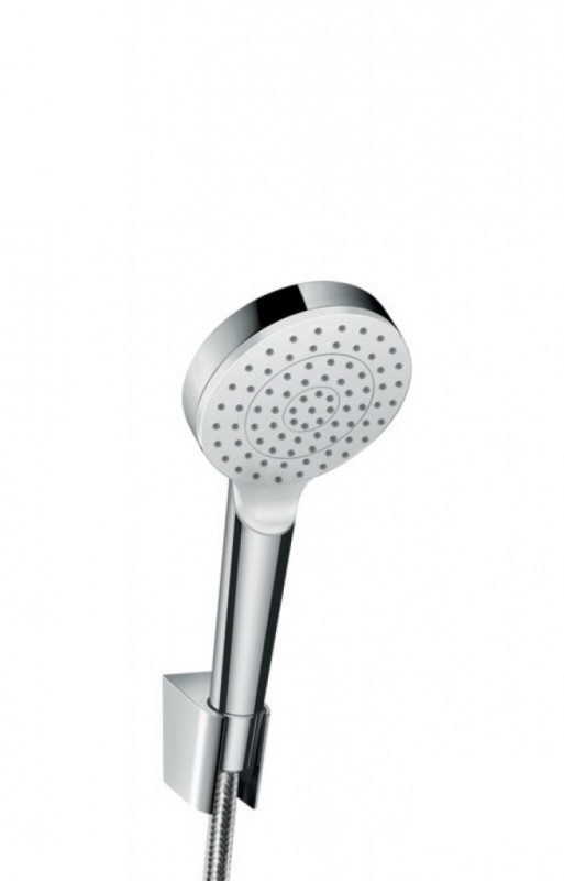 Душовий гарнітур з настінним тримачем Hansgrohe колекція Crometta 1jet 1 25 м хром / білий 26690400