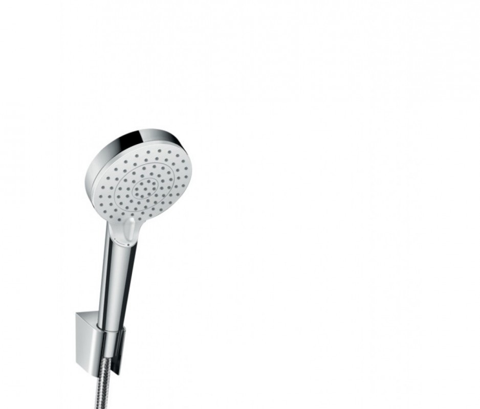 Душовий гарнітур з настінним тримачем Hansgrohe колекція Crometta Vario 1 6 м хром / білий 26692400