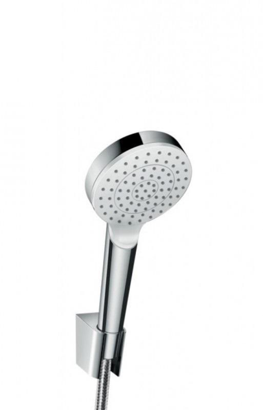 Душовий гарнітур з настінним тримачем Hansgrohe колекція Crometta 1jet 1 25 м хром / білий 26690400