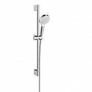 Душевой гарнитур со штангой Hansgrohe коллекция Crometta EcoSmart 1jet 65 см хром/белый 26535400