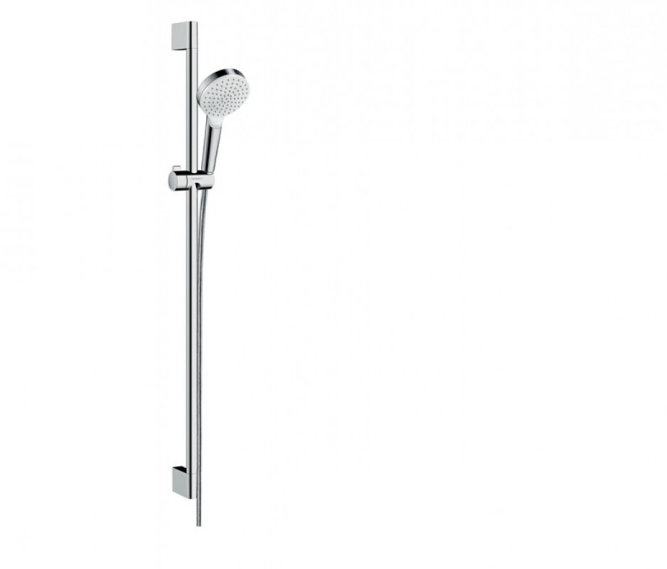 Душовий гарнітур зі штангою Hansgrohe колекція Crometta 1jet 90 см хром / білий 26537400