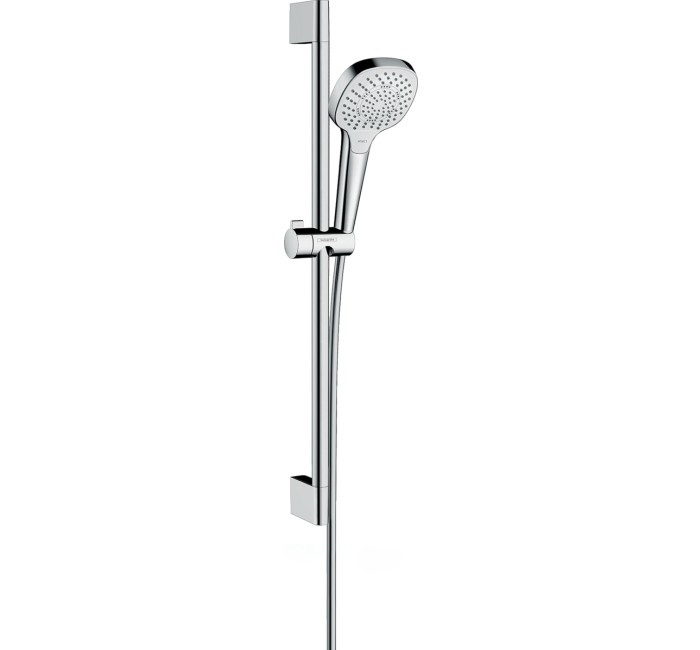 Душевой гарнитур со штангой Hansgrohe коллекция Croma Select E Vario EcoSmart 65 см хром/белый 26583400