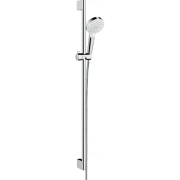 Душевой гарнитур со штангой Hansgrohe коллекция Crometta Vario EcoSmart 90 см хром/белый 26538400