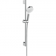 Душевой гарнитур со штангой Hansgrohe коллекция Crometta Green 1jet 65 см хром/белый 26554400