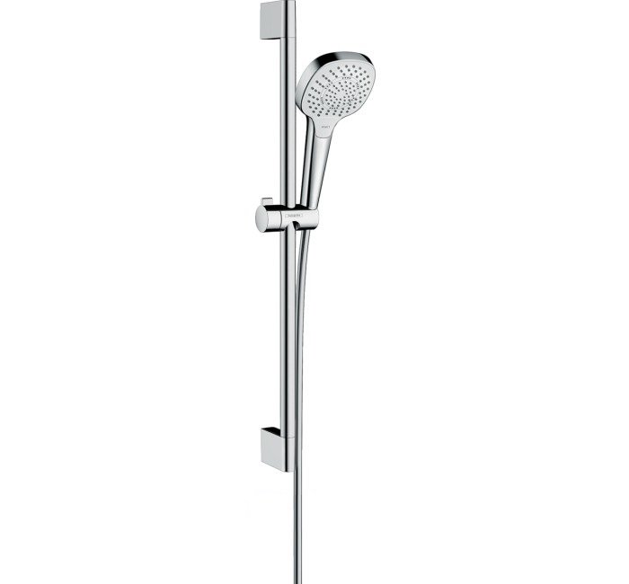 Душевой гарнитур со штангой Hansgrohe коллекция Croma Select E Multi EcoSmart 65 см хром/белый 26581400