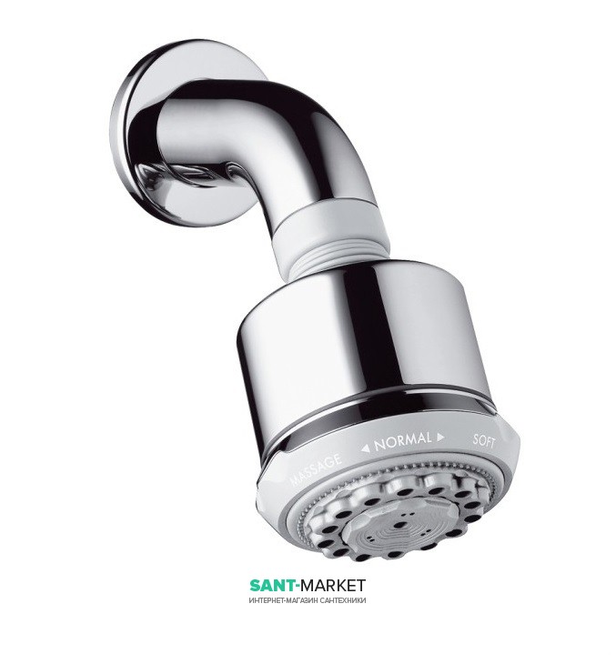 Верхній душ з каскадним душем Hansgrohe колекція Clubmaster EcoSmart 3jet хром 26606000