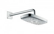 Верхний душ с тропическим душем Hansgrohe коллекция Raindance Select Е EcoSmart 300 2jet хром/белый 26609400