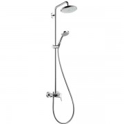 Душевая система Hansgrohe коллекция Croma Showerpipe 220 1jet с однорычажным смесителем хром 27222000