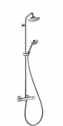 Душевая система Hansgrohe коллекция Croma Showerpipe EcoSmart 220 1jet с термостатом хром 27188000