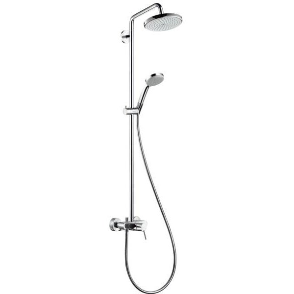 Душова система Hansgrohe колекція Croma Showerpipe 220 1jet з одноважільним змішувачем хром 27222000