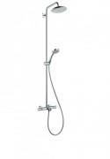Душова система Hansgrohe колекція Croma Showerpipe 220 1jet з термостатом для ванни хром 27223000