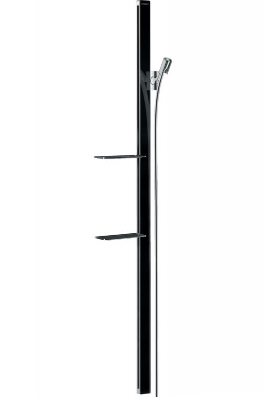Штанга для душа с двумя полочками Hansgrohe коллекция Raindance E Unica хром/черный 27645600