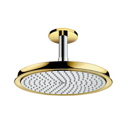 Верхний душ с тропическим душем Hansgrohe коллекция Raindance Classic AIR хром/золото 27405090
