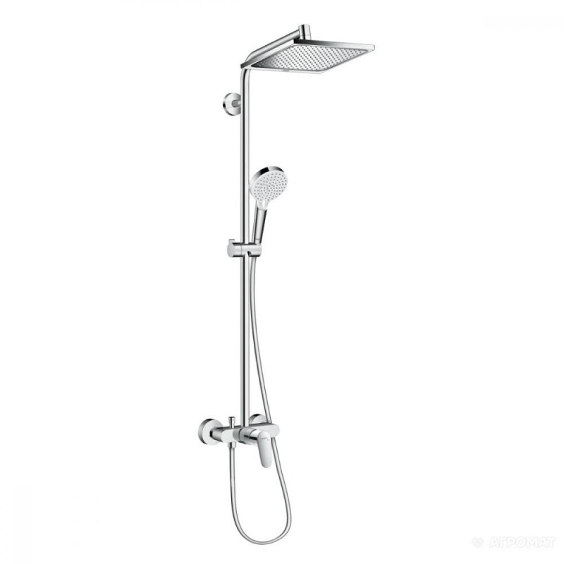 Душевая система Hansgrohe коллекция Crometta E Showerpipe 240 1jet с однорычажным смесителем хром 27284000