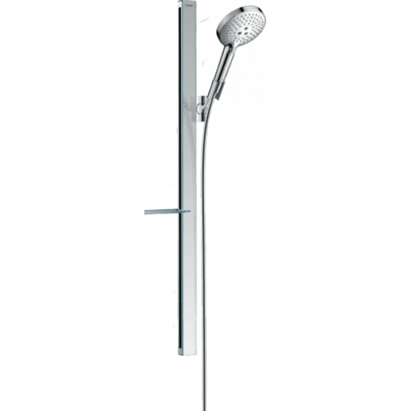 Душевой гарнитур со штангой Hansgrohe коллекция Raindance Select S 120 3jet 90 см хром/белый 27648400