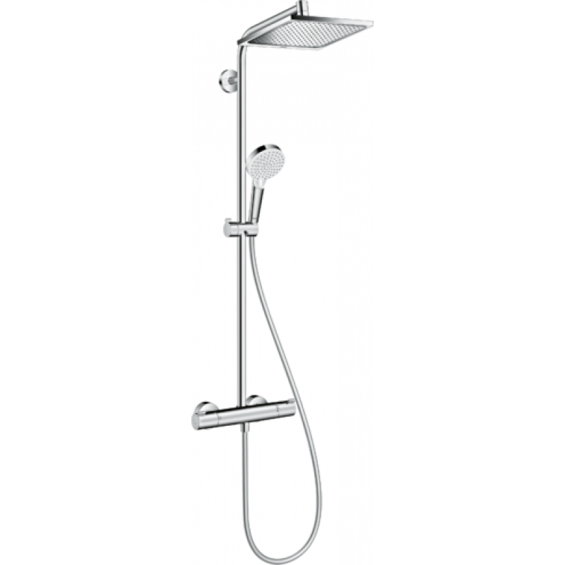 Душова система Hansgrohe колекція Crometta E Showerpipe EcoSmart 240 1jet з термостатом хром 27281000