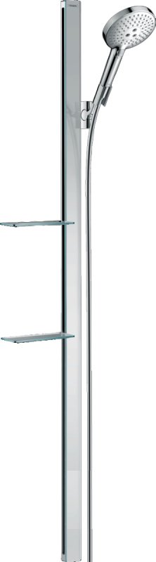 Душовий гарнітур зі штангою Hansgrohe колекція Raindance Select S 120 3jet 150 см і мильницею хром / білий 27646400