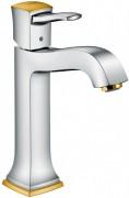 Змішувач для раковини одноважеля з донним клапаном Hansgrohe колекція Metropol Classic хром / золото 31302090