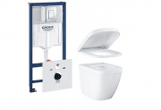 Набор 4 в 1 Grohe Euro Ceramic: подвесной унитаз с сиденьем и крышкой + система инсталляции с панелью смыва UA39206CB0