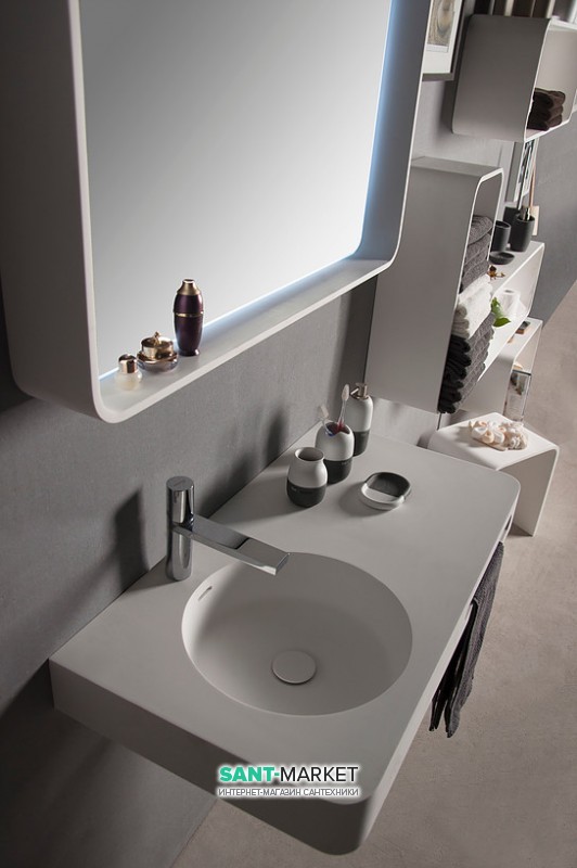 Раковина для ванної на тумбу умивальник-стільниця Volle Solid surface 13-40-742