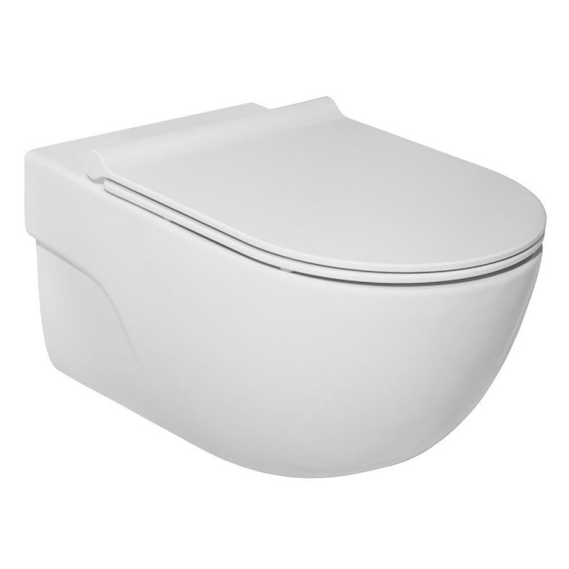 Унитаз подвесной безободковый Roca Meridian со сиденьем Slim slow-closing A34H240000