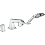 Смеситель двухвентильный на борт ванны с душем Hansgrohe коллекция Metropol Classic хром 31315000